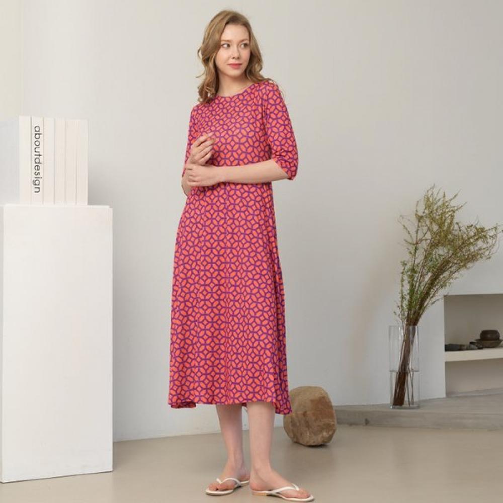Lipbbam Creora Sienna 3 4 Sleeve Long Dress Ldm44pz01