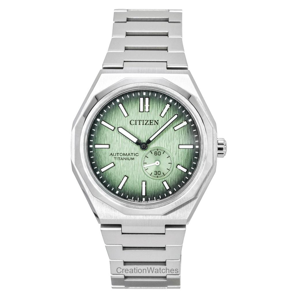 Citizen Zenshin 60 Super Titanium Green Dial Automatic NK5020-58X 100M Men's Watch