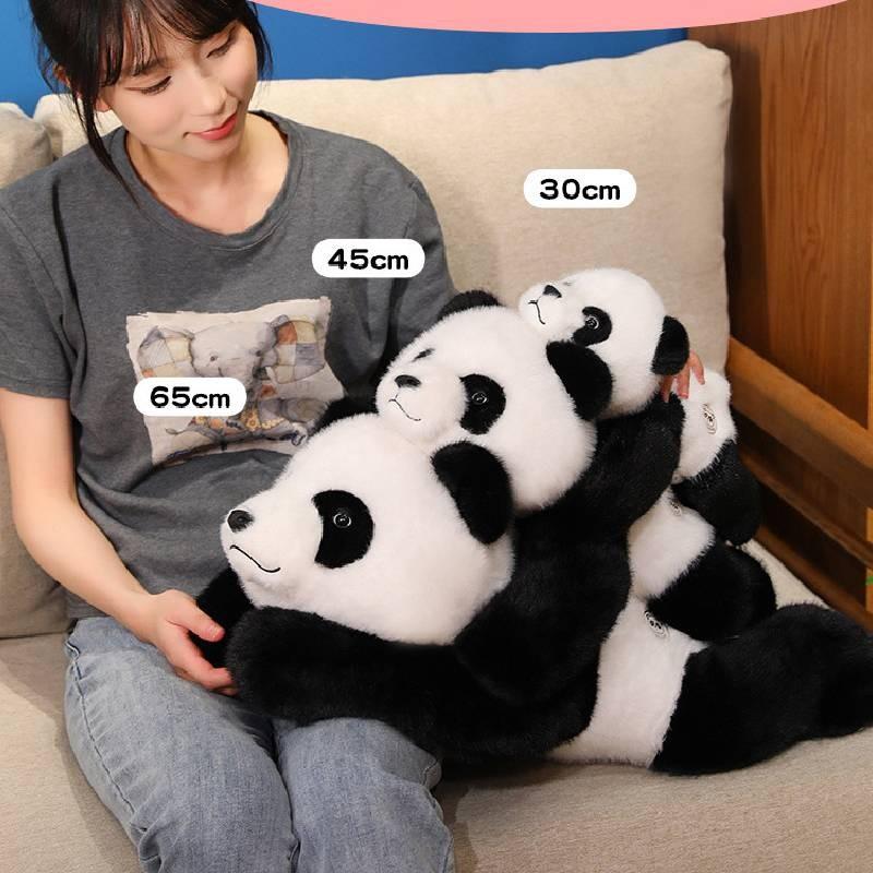Peluche Maiale Panda in Posizione Sdraiata con Imbottitura in Cotone PP per Bambine e Regalo