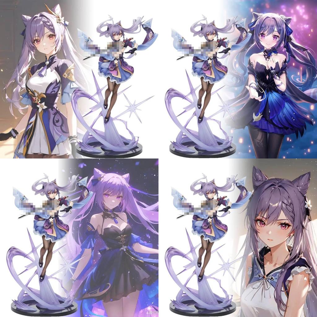 High Quality Genshin Impact Keqing Thunder Rain Ver Klee 1/7 Figure Beautifully Crafted