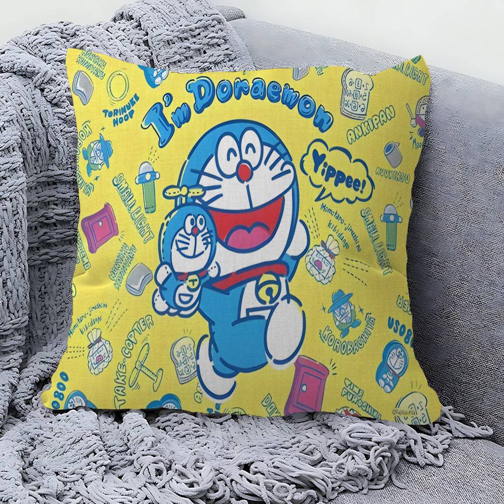 Funny DDoraemon Cartoon Personalized Pillow Cover Kids Bedroom Wild Party Decor Pillowcase kid Birthday shower Gift