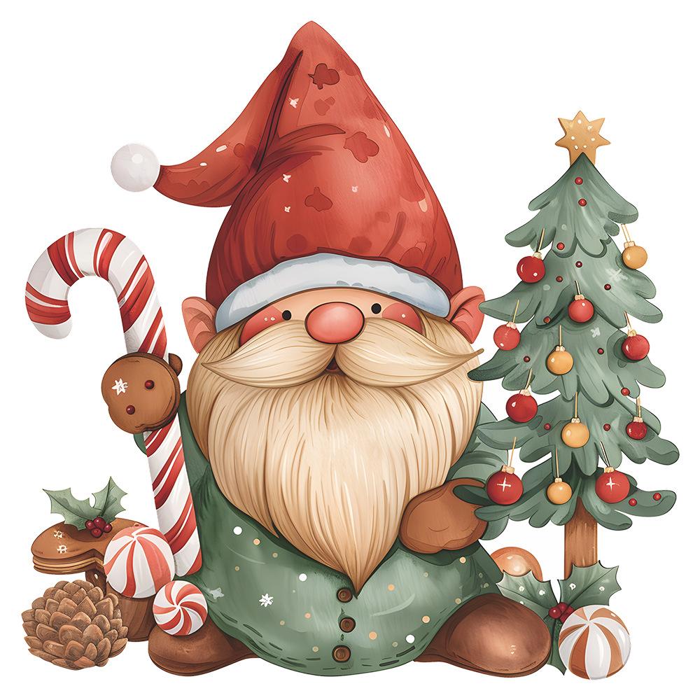 Fun-m198 Cartoon Weihnachtsmann Weihnachtsbaum Süßigkeiten Toilette mit Badezimmer Badezimmer Heimdekorationsaufkleber