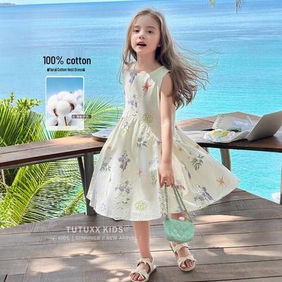 TuTu Elephant Girls' Cotton Sleeveless Princess Dress