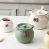 Household Ceramic Seasoning Pot Container with Lid Spoon Ceramic Sugar Bowl Seasoning Box Salt Pot Tea Pot Kitchen Countertop