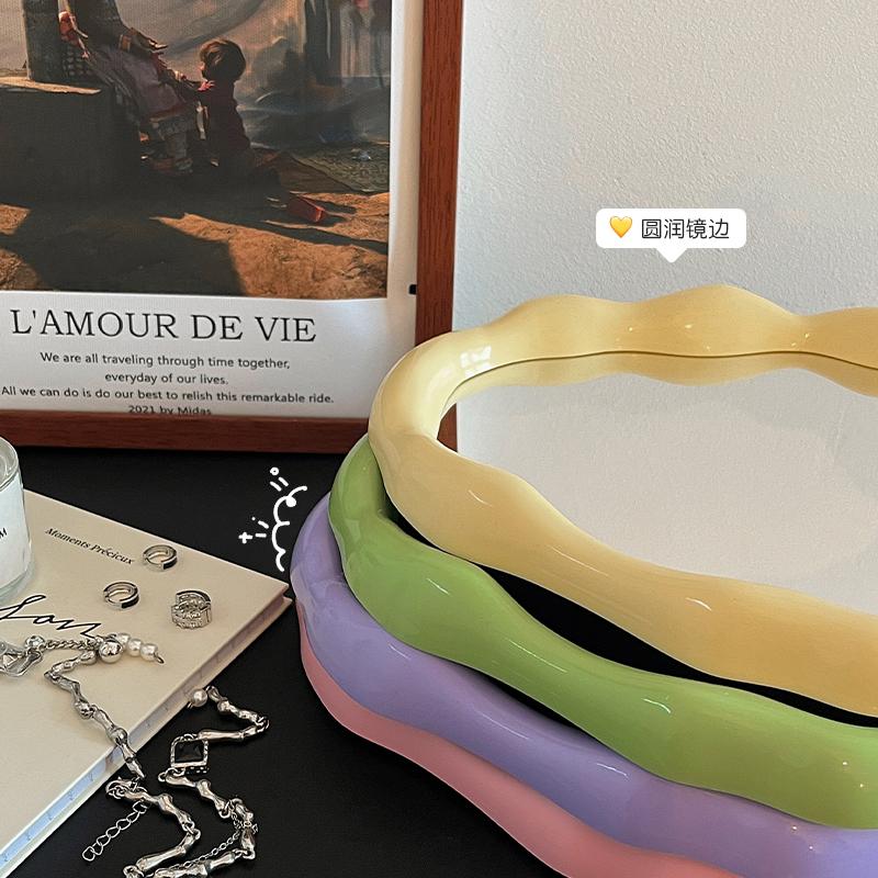 Cream Style Makeup Mirror Series Irregular Decoration Cloud Makeup Mirror Desktop Stand Desktop Home Makeup Mirror