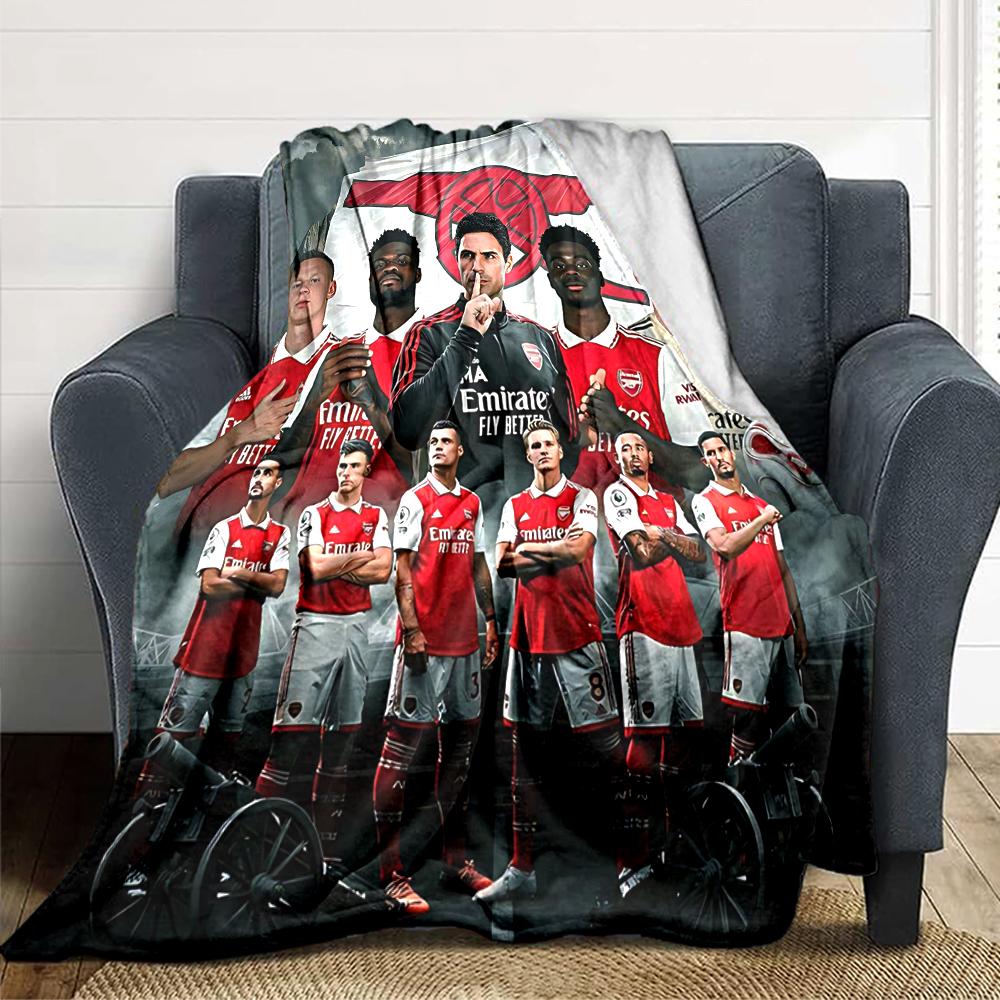Arsenal Football Club Wappen Decken Flanell Bedruckt Atmungsaktiv Warm Überwurfdecke für Zuhause Büro Bettwäsche 0708a27