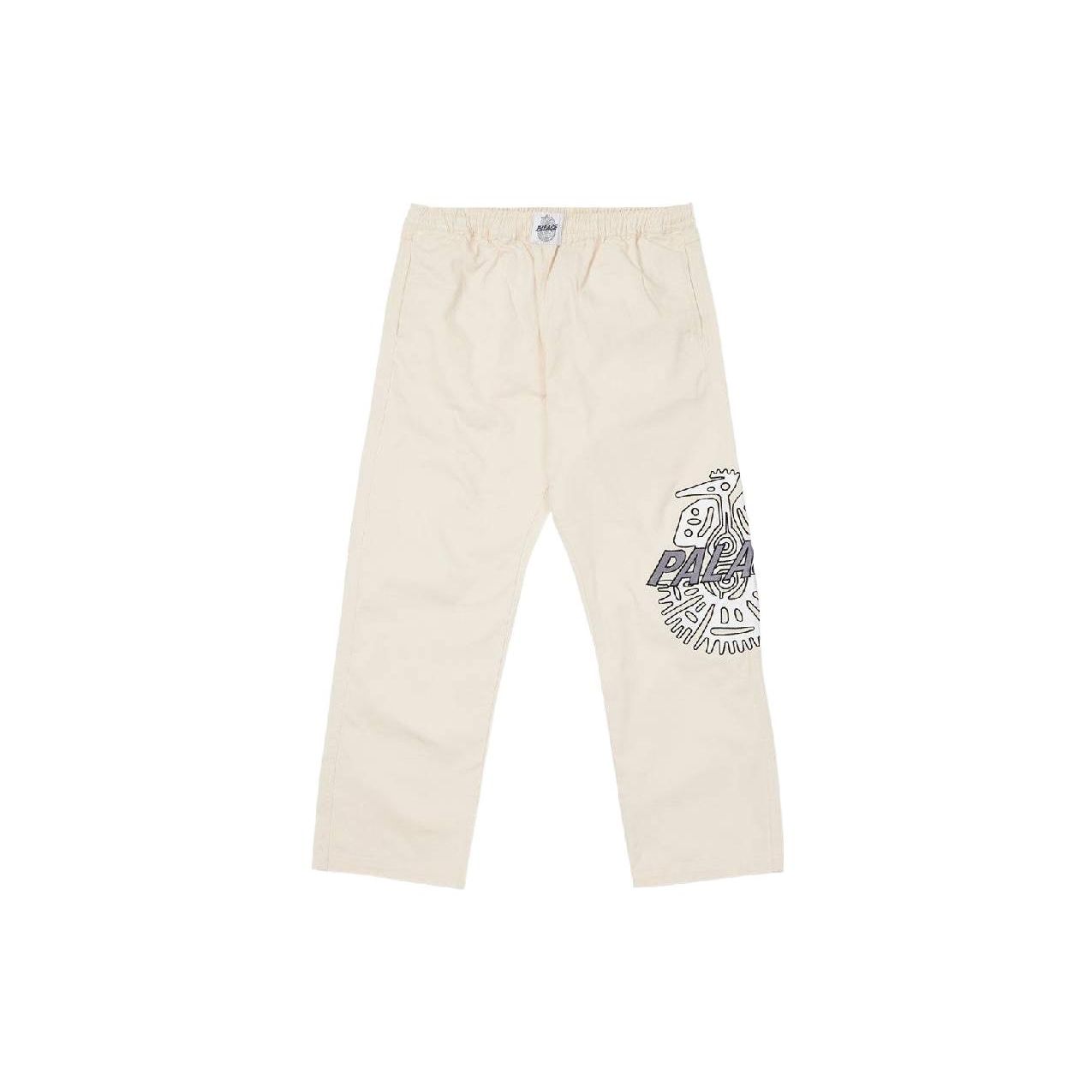 

Palace Logo Print Straight Leg Casual Pants Unisex bottoms White SS22-525 L