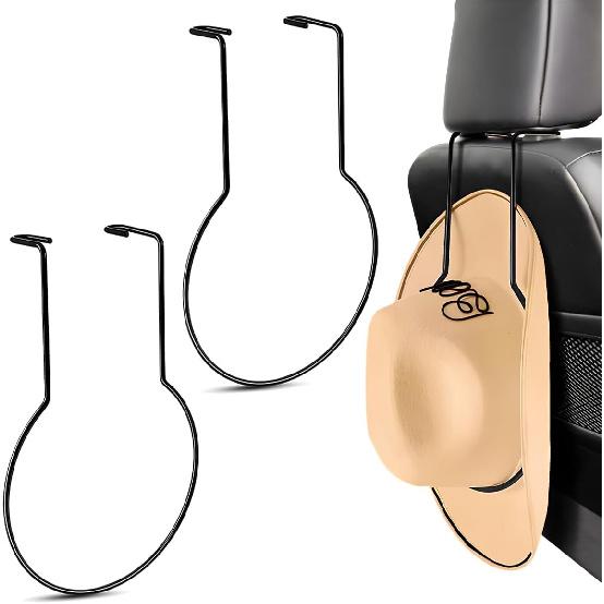 2 PCS Car Cowboy Hat Holder, Hard Metal Automotive Hat Holder For Keeping Hat Shape, Seat Back Organizers For Vehicle Truck SUV, Car Accessories