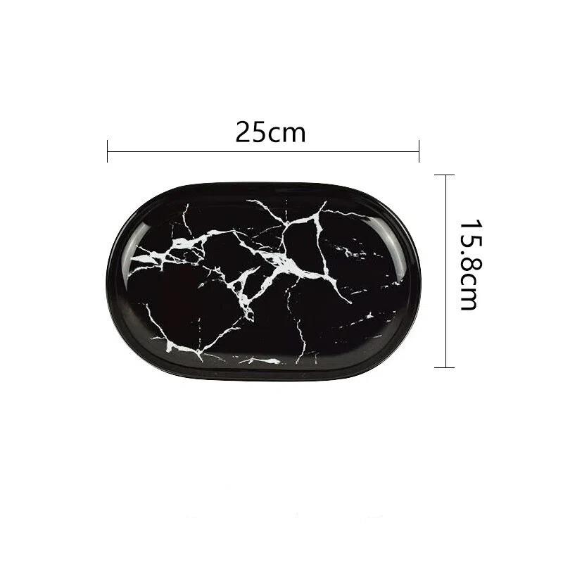 Nordisches Marmor Keramikschüssel-Set – Porzellangeschirr für Frühstück, Reis, Nudeln, Suppe