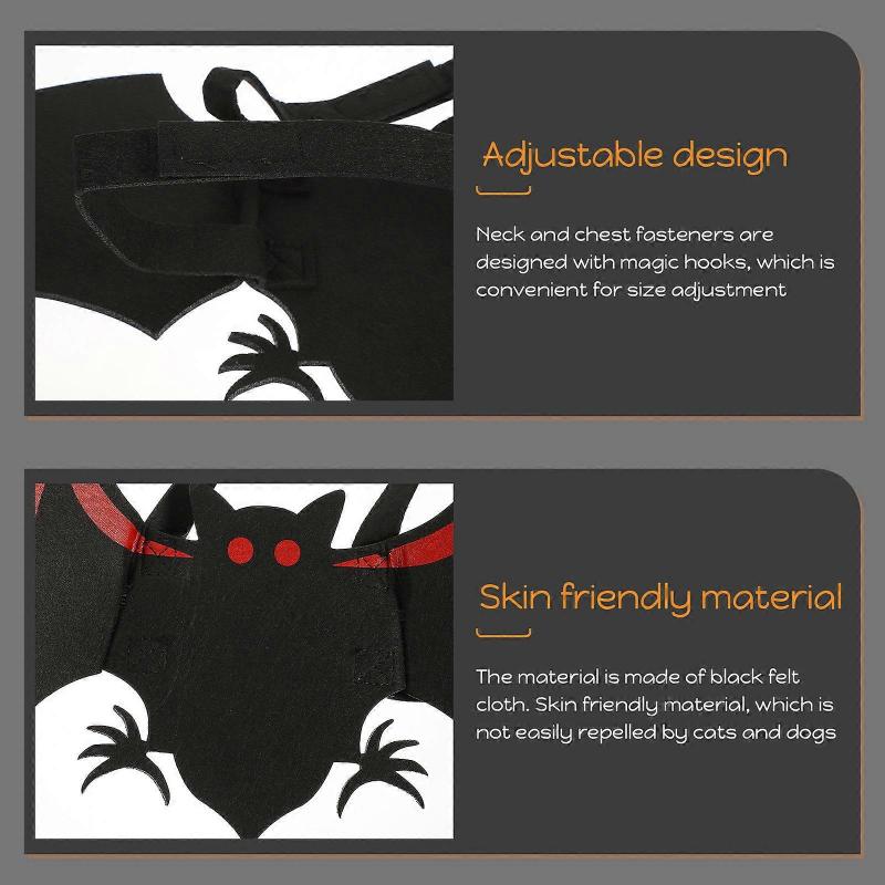 Halloween Dog Bat Wing Costume Comfortable 5Pcs Pet Dress Up Outfit