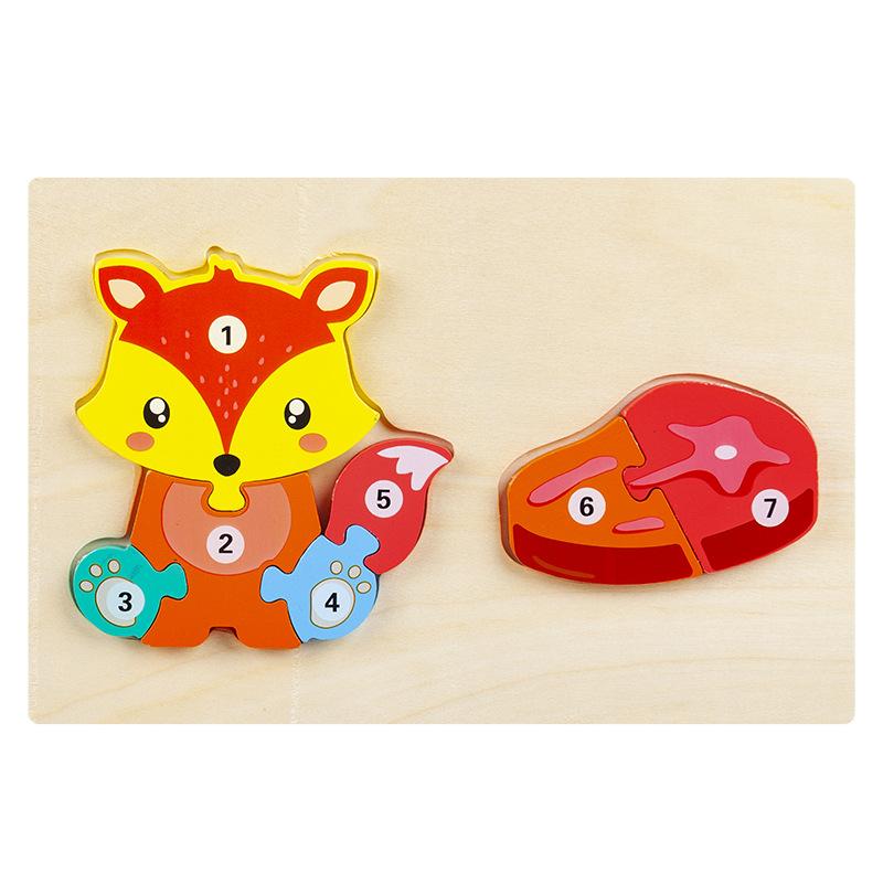 Kinder-Nahrungskette Puzzle dreidimensionales Puzzle Zuordnungsbrett Früherziehung pädagogische Holzspielzeuge