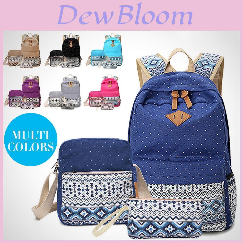 Stylish Premium Quality 3pcs/set Backpack Women Travel Bookbags School Bags For Teenage Girls