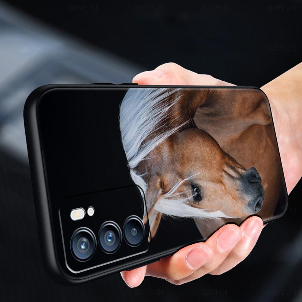 Animal Horse Phone Case For Oppo A17 A31 A54 A57 A78 A79 A98 Find X5 X6 Reno 6 7 8 10 11 12 13 F Pro 5G Soft TPU Cover Funda Bag