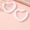 Plush Heart Hoop Earrings Exaggerated Dangle Earrings Fashion Piercing Earrings Punk Ear Stud Simple Jewelry Gift