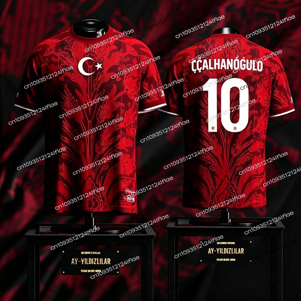 2026 Turkish Men's Football Jersey, Plus Size, Sports Fitness Football Crew Neck Short-Sleeve, Suitable for Outdoor Sports