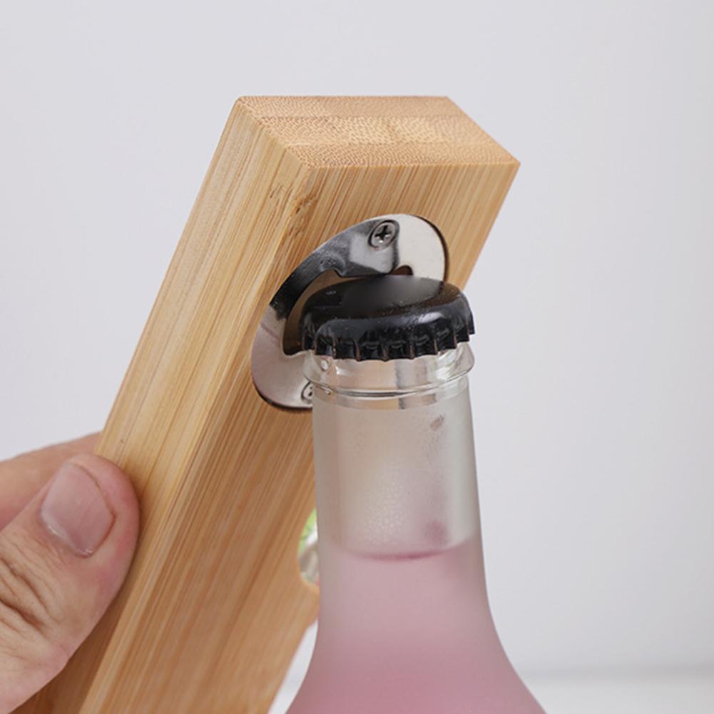 2 in 1 Bottle Opener Spirit Level Wooden Bottle Opener Dad Tool DIY Bottle Opener Level with Wooden Opening For Bar Restaurant