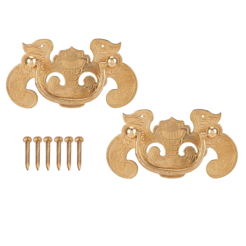 2 Sets Retro Style Handle BatShape Antique Furniture Hardware Handle for Wooden Cupboard Door