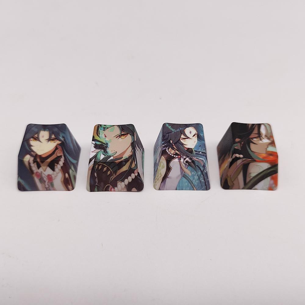 4Keys/Set R4 Keycap Hot Sublimate Key Cap Pbt Anime Cartoon Cute Custom Mechanical Keyboard Cap Decorative  Accessories