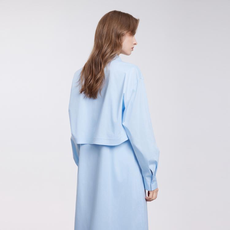 Elle Design Faux Two-Piece Long Sleeve Dress Women dress Blue EL50908
