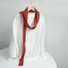 Retro Pleated Ramie Scarf Slender And Narrow Long Silk Scarf Japanese Mori Women Versatile Extended Neck Protector Scarf Shawl