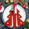 1pc/5pcs Christmas Cutlery Bag Felt Kitchen Tableware Knife Fork Holder Storage Bag Christmas Decorations For Home Accessory
