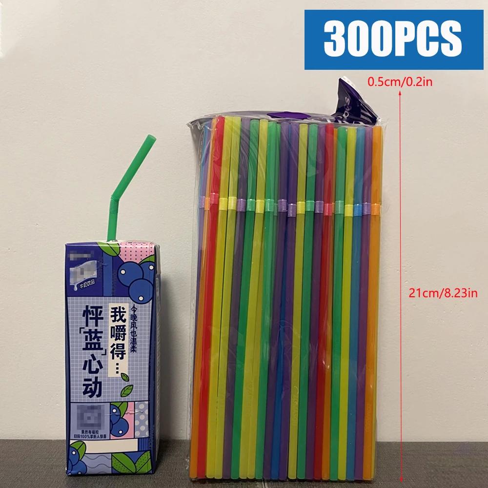 50-3000PCS Black&Colorful Drinking Straws Party Rietjes Kunststof Beverage Straw Milk Tea Kitchen Accessory Wholesale