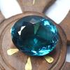 Lab-Created A++ CERTIFIED Teal Sapphire Blue Oval 73.05 Ct Gemstone Huge Size Am-25