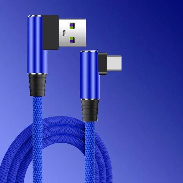 5A USB Type C Cable 90 Degree Elbow 40W Fast Charging USB C Cable USB Type C Charger Data Wire for iPhone Samsung Xiaomi Huawei