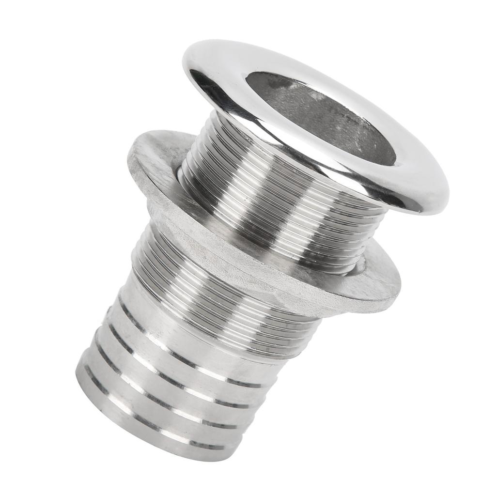 Wasserablassstopfen Durchgangsfitting Ablaufstutzen 316 Edelstahl für Marine Boot Yacht 1 1 2in Schlauch