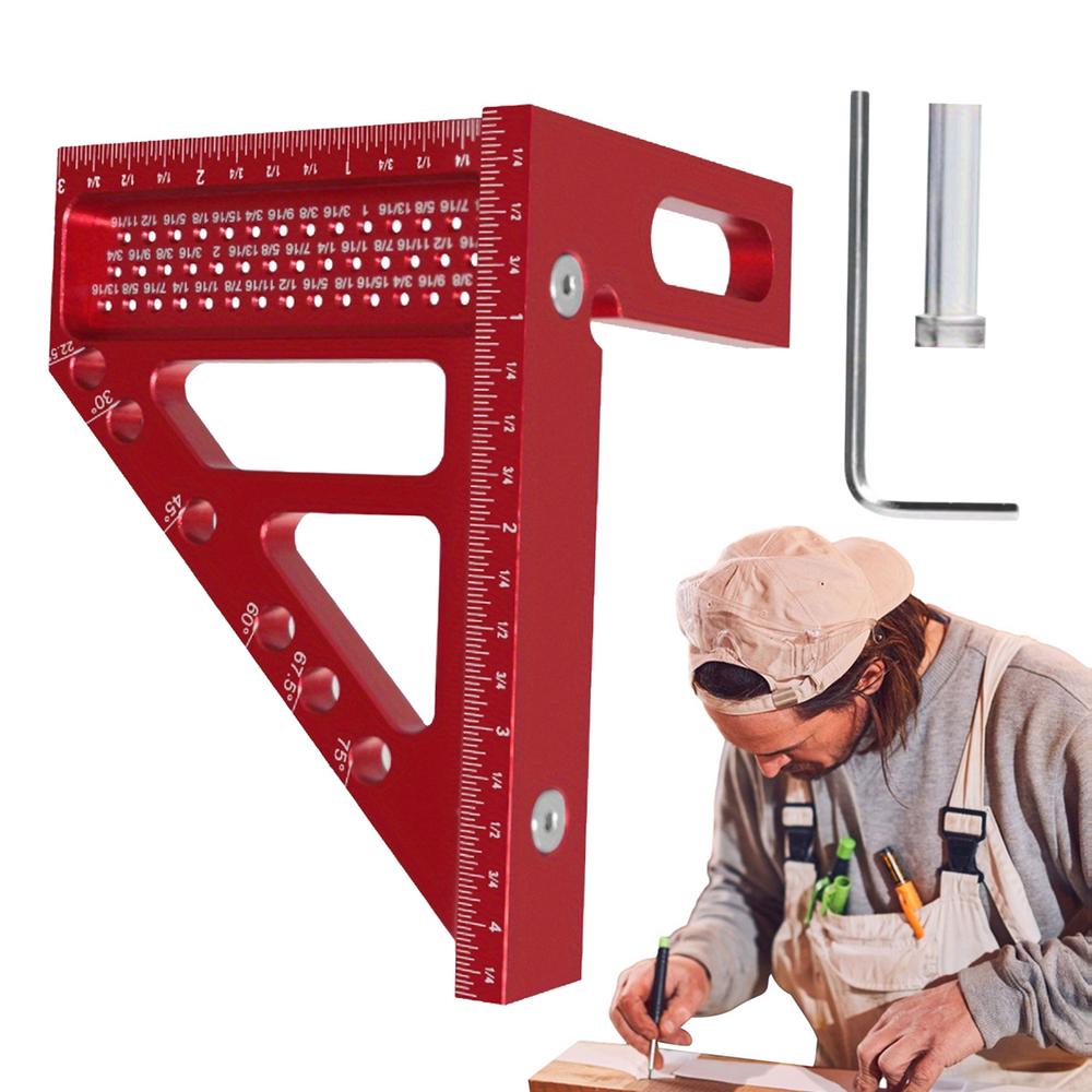 Multiangle Square Square Ruler Aluminum Alloy High Precision 3D Protractor Sturdy Versatile Woodworking Square Tool For