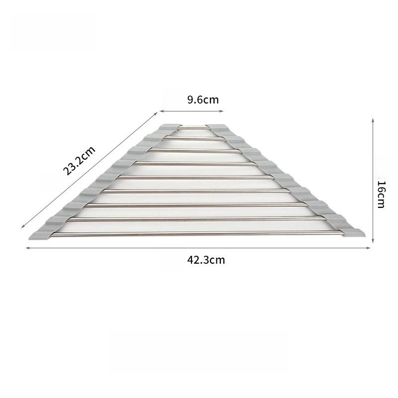 Kitchen Sink Storage Rack, Stainless Steel Drain Rack, Can Hold Dishwashing Detergent, Sponge Pot Cover, Sink Edge Storage Rack