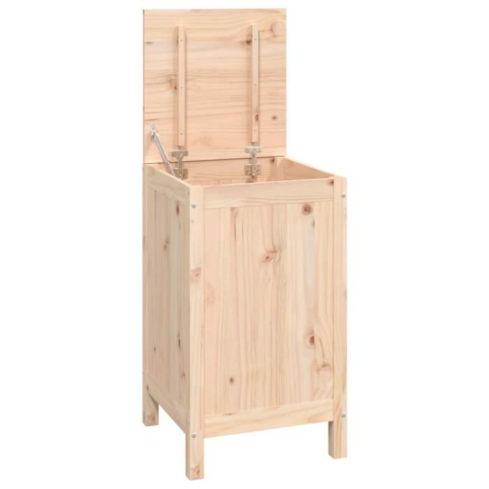 VidaXL Boîte à linge 44x44x76 cm Bois massif de pin 823574
