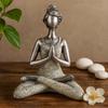 Yoga Lady Figurine - Silver and White 24 Cm
