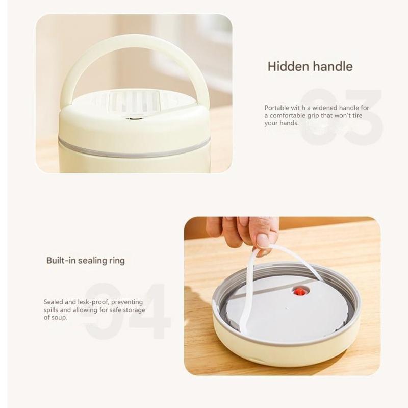 Leak Proof Thermal Food Container Stainless Steel Wide Opening for Easy Access 1.2L Capacity Lunch Box