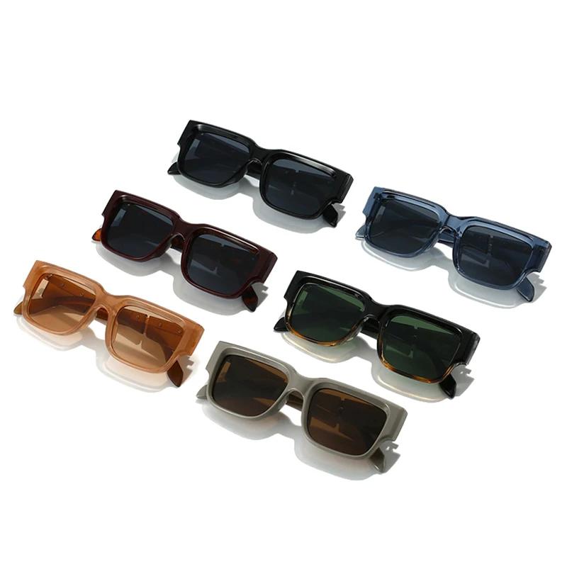  Ins Popular Fashion Square Women Luxury Sunglasses Shades UV400 Retro Men Punk Dark Blue Sun Glasses