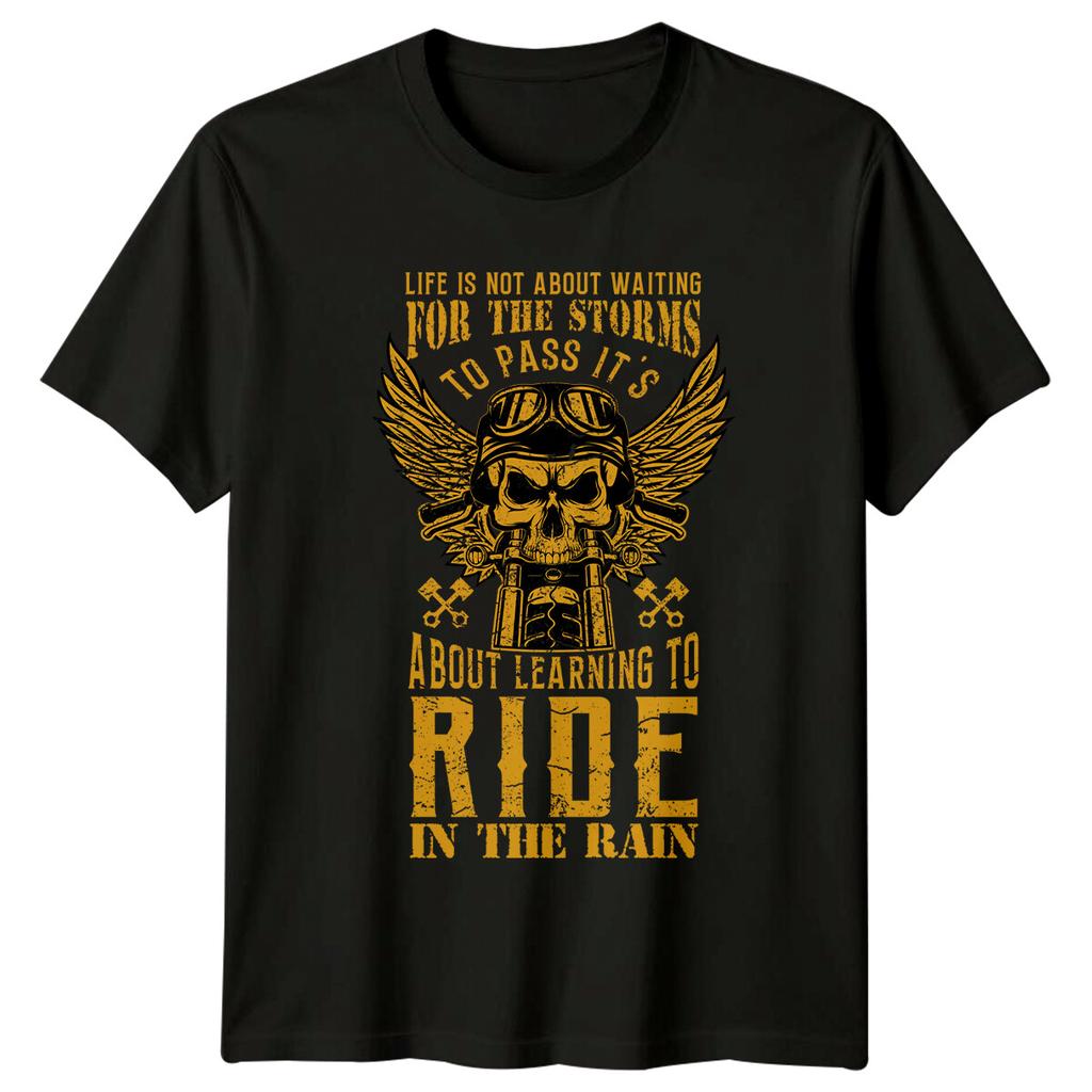 Life Is Not About Waiting Motorcycle Skull Unisexs TShirt Unisexs Graphic Tee