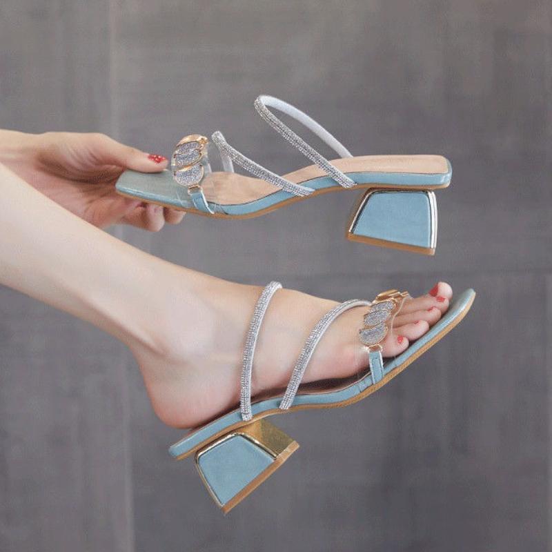 Mode Draußen Mit Absatz Damen Hausschuhe und Damen Sandalen Strass Pantoletten Stilvolle Einzigartige Schuhe 2025 Trend Günstiger Ausverkaufsschuh