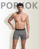 POPKOK Men's Open-Front Boxer Briefs, 5-Pack, Cotton Underwear (Black/Navy/Dark Gray/Light Gray/White, Size M)