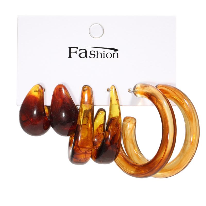 Colorful Resin Earrings Set  Pearl Hoop Candy Color Metal Mix Match 2024 New Style for Women Wedding Party Earrings