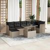 VidaXL Garden Lounge Set 8 Pcs with Light Grey Cushions Wicker 3266752
