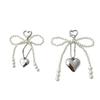 Heart Pearl Bowknot Keychain Pendant Hanging Decoration Backpack Bag Charm