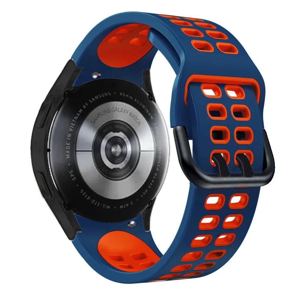 No Gap Silicone Strap for Samsung Galaxy Watch 7/6/5/4 44mm 40mm 5 Pro 45mm Two-Color Wristband Watch 6 4 Classic 47mm 43mm Band