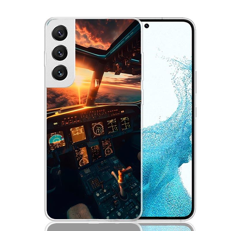 

Aviation Aeroplane Pilot Cockpit Phone Case For Samsung Galaxy S26 S25 Edge S24 S23 FE S22 Ultra S21 Plus S20 + Fundas Cover Coq Samsung S21 FE