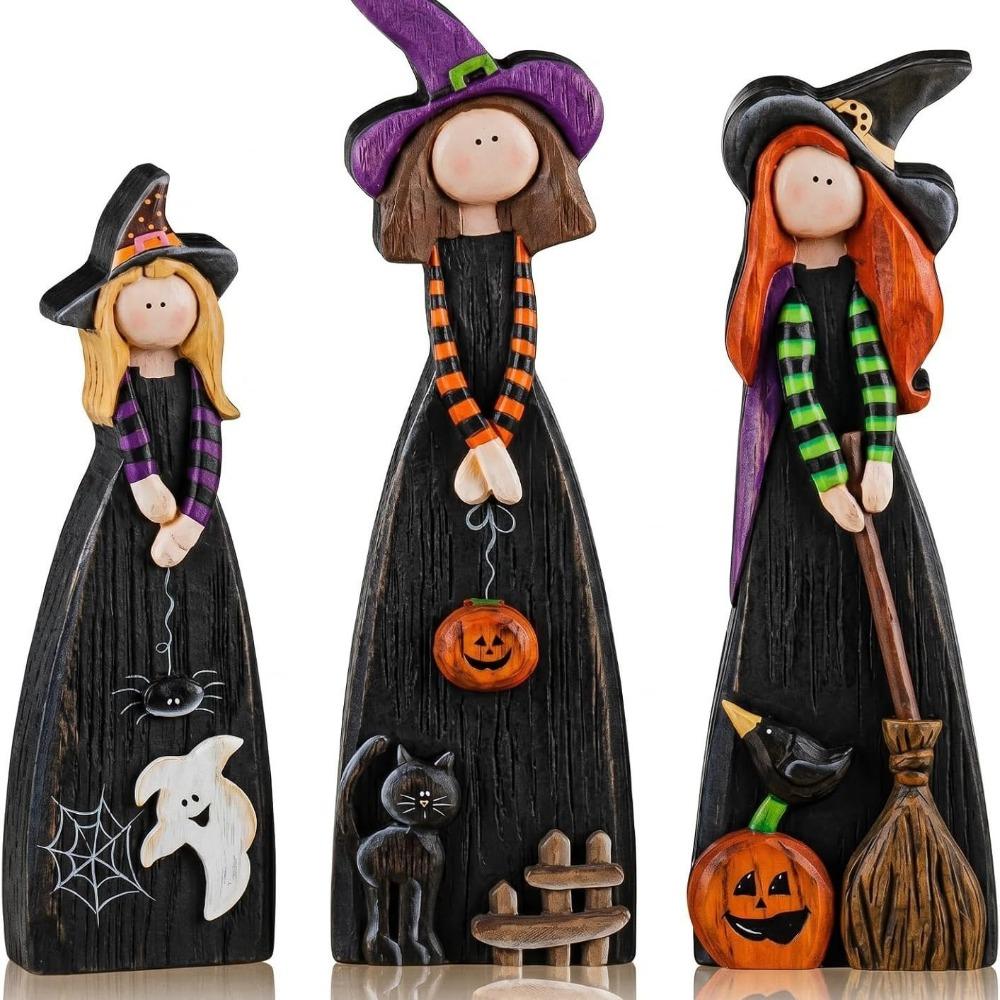 Vintage Style Fall Decor Set Tabletop Witch Table Decorations  Autumn Decoration