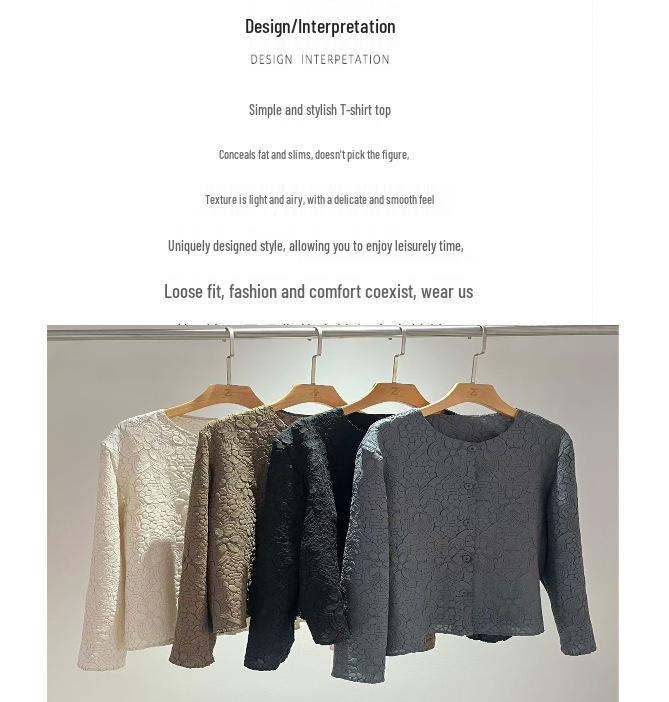 Elegant 2025 Autumn Retro Jacquard Pleated Cardigan Jacket