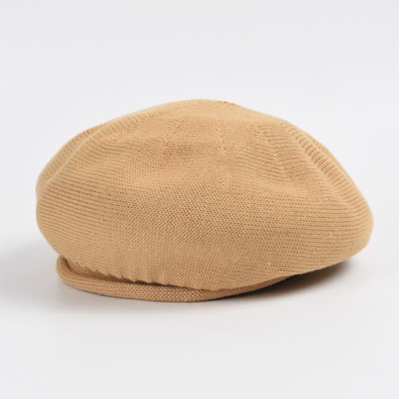 LALA Spring Summer Cotton Beret Bread Hat - Beige