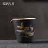 Silver Spot Black Ceramic Fairway Cup Tea Sea Rough Ceramic Crane Tea Cup Vintage Home Ceramic Kung Fu Tea Set