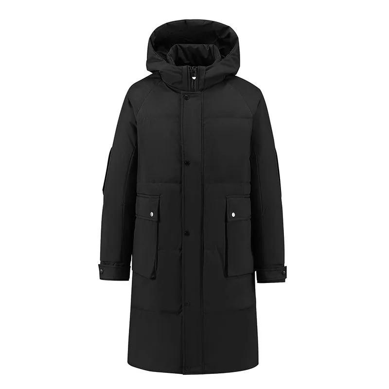 Winter Men Hooded Long Duck Down Coats Couple Puffer Jackets Quality Male Over The Knee Winter Jackets Thicker Warm Coats