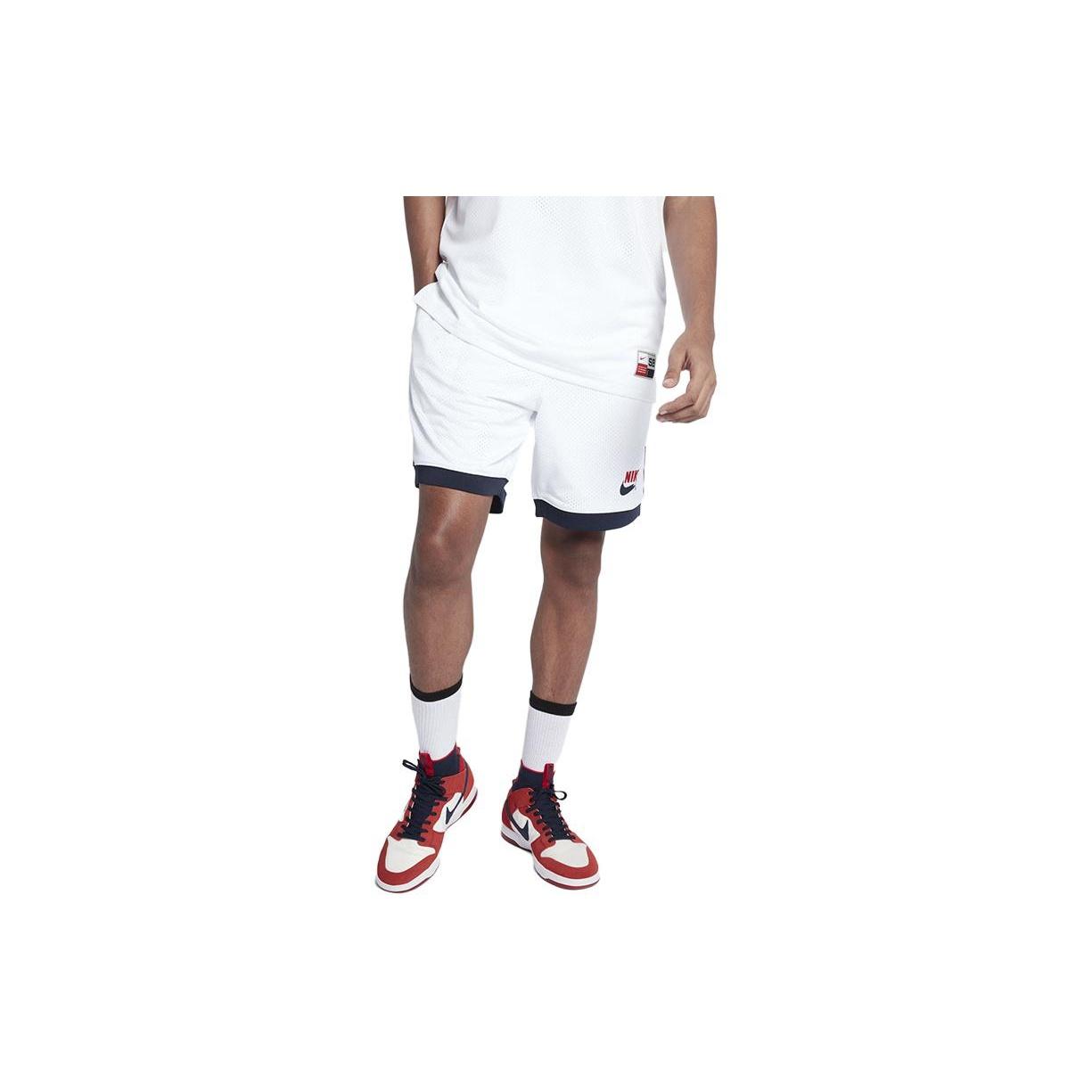 Nike SB Logo Basketball Shorts White Black Men s 887094-101 XL