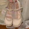 Gentle temperament Mary Jane high heels thick heel design sense late evening wind women with skirt cheongsam round head